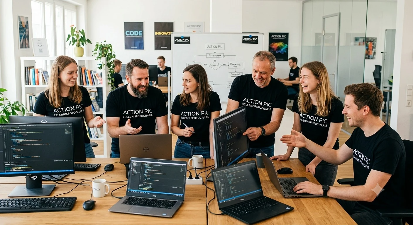 Das ActionPic Entwicklerteam bei der gemeinsamen Projektarbeit